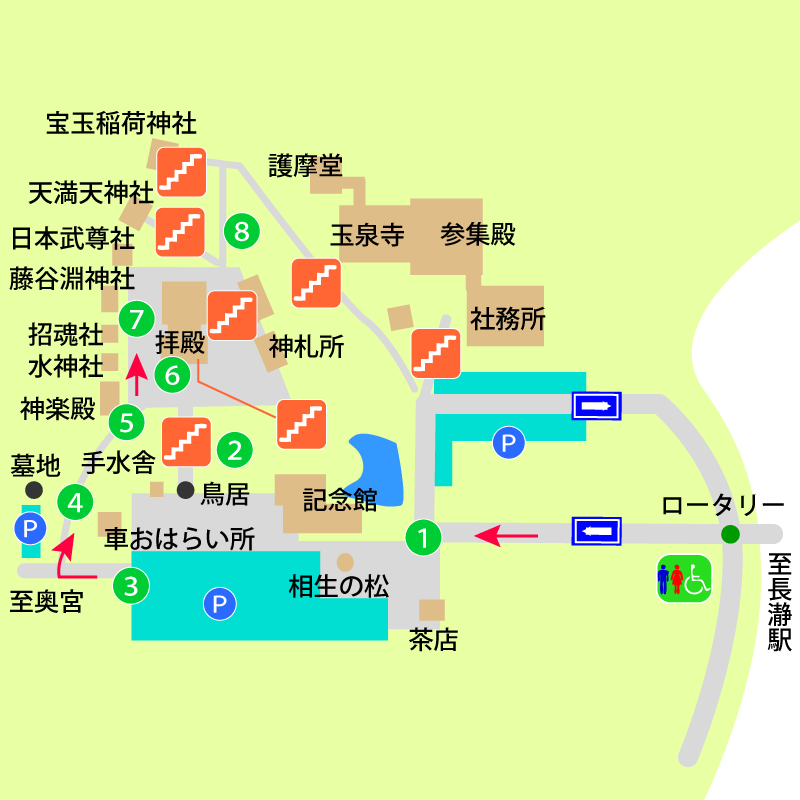宝登山神社境内図